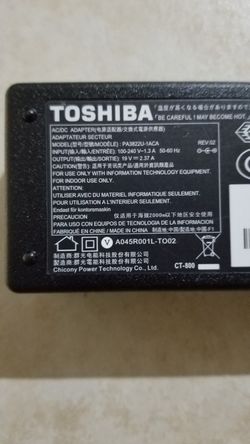 Toshiba laptop charger Modal number PA3822U-1ACA 19V 2.37A
