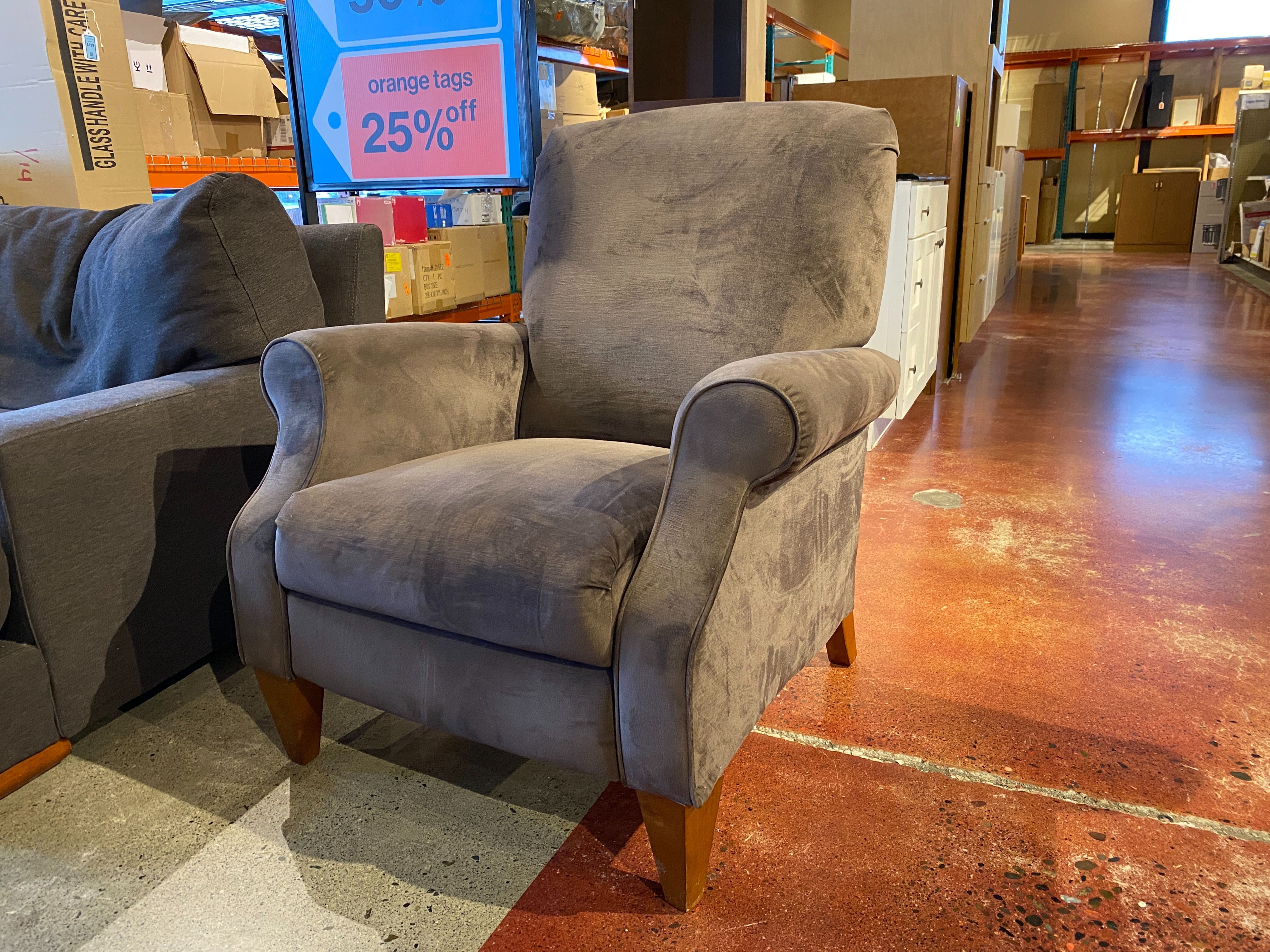 Push Back Brown Recliner Chair