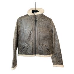Leather Aviator Bomber Jacket