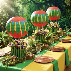 Leinuosen 6 Set Wizard Party Decorations Hot Air Balloon Table Centerpieces Decor For Baby Shower DIY Lantern Box With Stick Adhesive Rope For Wedding