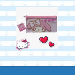 Sanrio My Melody Flat Vinyl Slim Pouch 20×10 cm Zipper Pen Accessories Case Bag (Face)

