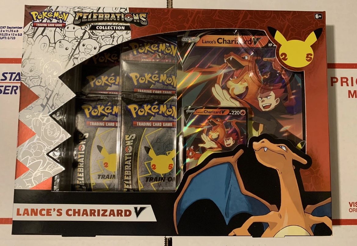 Pokemon TCG Celebrations Lance's Charizard V Collection Factory Sealed Box