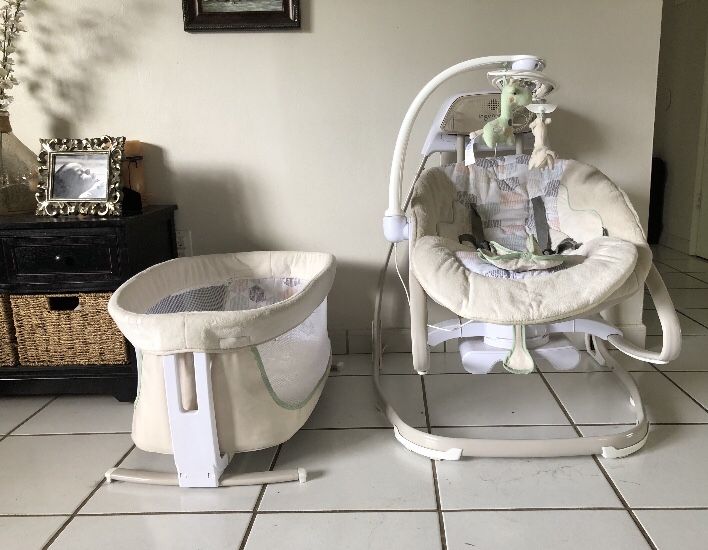 Ingenuity swing and rocker with bassinet attachment