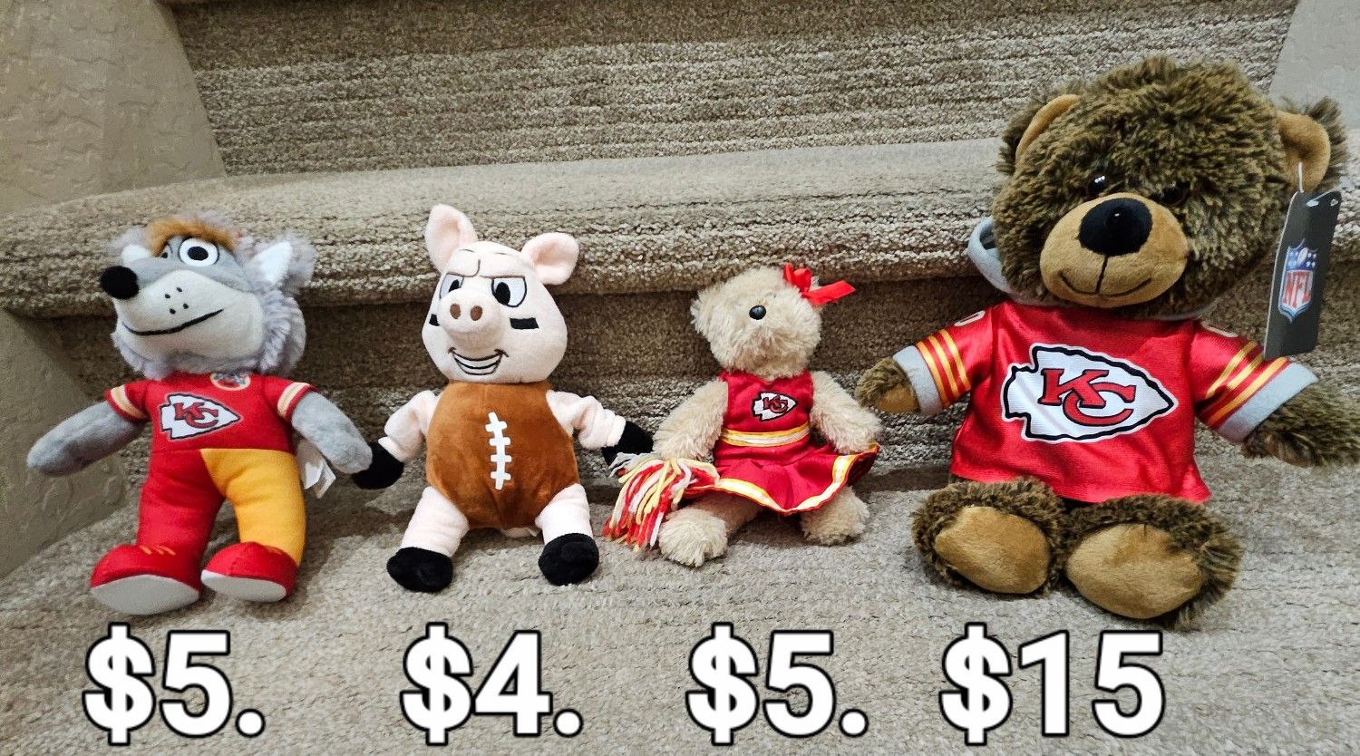 KC CHIEFs STUFFIES, Plushies, Stuffed Animals, Teddy Bears!