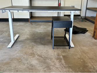 IKEA Modern Office Desk with Drawer Cabinet & Cable Organizer