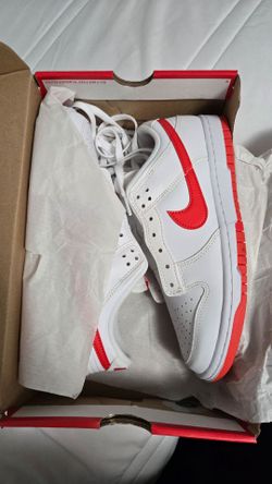Nike Dunk Low Retro Size 8 White / Picante Red