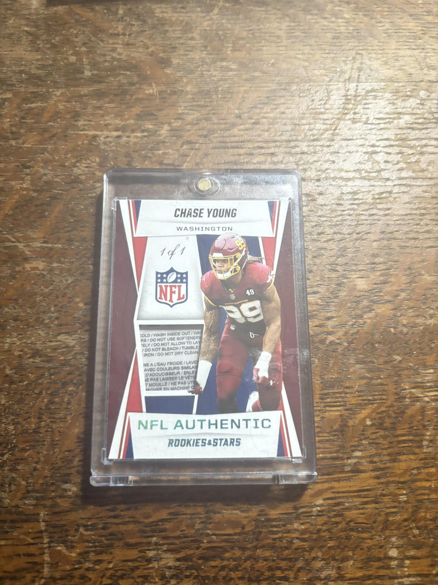 Chase Young 1/1 Rookie Laundry Tag