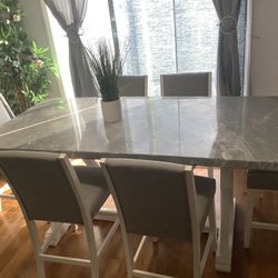 Marble, Gray And White Dining set