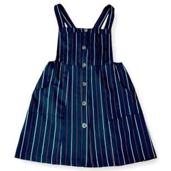 Urban Romantics Pinstripe Deep Navy Stripped Pinafore Overall Dres
