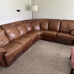 Brown Leather Sectional