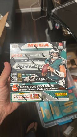2024 Panini Prizm NFL Football Mega Box Factory Sealed Neon Green Pulsar Prizms