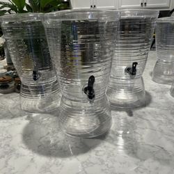 2.5 Gallon Plastic Beverage Dispenser Set Of 3