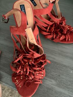 Red Ruffle High Heels – Size 10