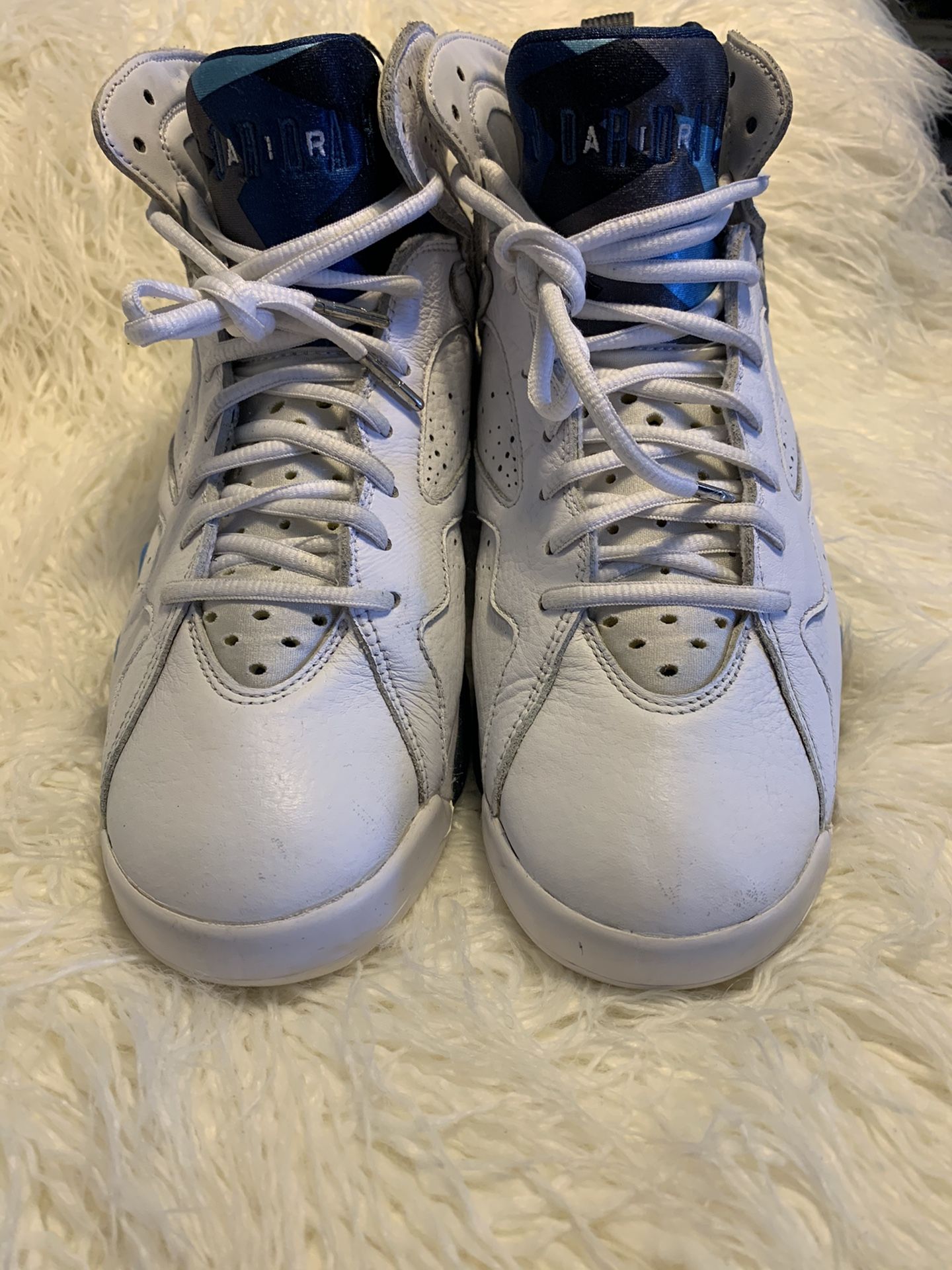 NIKE AIR JORDAN VII RETRO WHITE FRENCH BLUE UNIVERSITY GREY