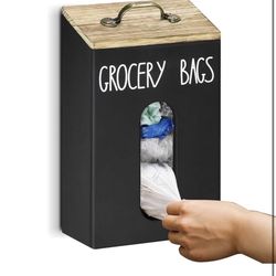 Farmhouse Grocery Bag Holder for Plastic Bags,Plastic Bag Holders for Grocery Bags,Bag Holder for Plastic Bags Groceries Store with Lid,Plastic Bag Ho