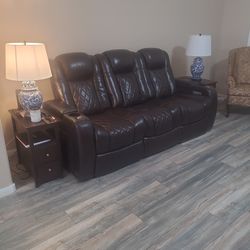 Couch, end tables and lamps