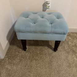 Set Of 2 Edeco Velvet Tufted Ottoman Bench with Generously Padded top 