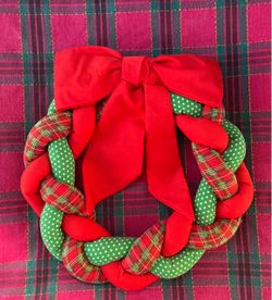 Braided Fabric Christmas Wreath.