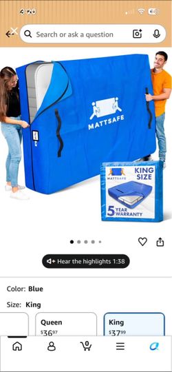 Mattsafe King Size Mattress Moving Bag