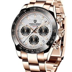 Pagani Design Rose Gold Chronograph panda Watch Mens