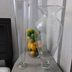 3 Glass Flower Vases