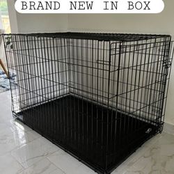 New In Box 42"x28"x31" Xl'Xxl Dog Crate $80 Up To 90lbs  2 Door Folding Dog Cage & Floor Tray Jaula De Mascota 
