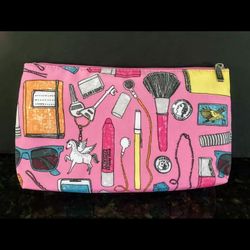 Vintage CLINIQUE Cosmetic Makeup Bag Pouch Travel Zipper Design and Pink NWOT