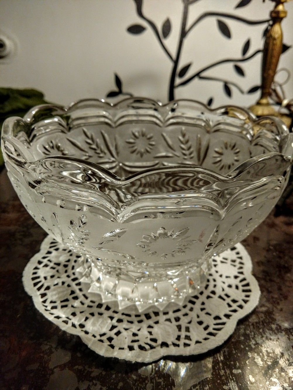 Large Footed Crystal Bowl