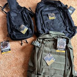 backpacks, OD Green, Black, recon bags, NEW $49 each