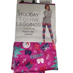 NWT Blue Star Fleece Lined Holiday Festive Leggings