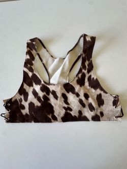 Sexy Cowprint Crop top vest Halloween costume Cowgirl