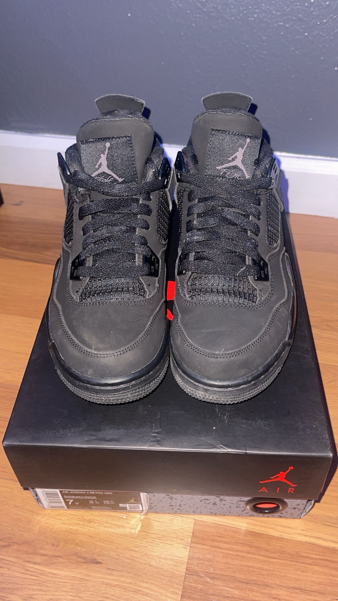 Size 7 Jordan 4 Black Cats