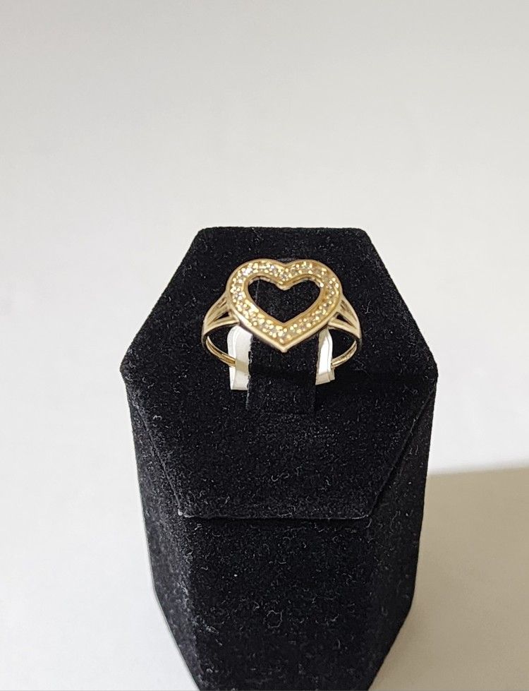 Open Heart CZ RING 14K 1.5g