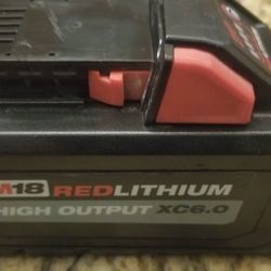 Milwaukee m18 Battery 6.0 like new 