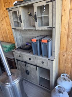 2 piece rustic hutch or buffet hutch