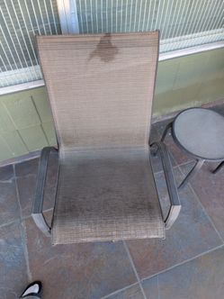 Outdoor chairs & tiny glass table