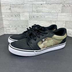DC ANVIL CANVAS TX SE SKATE TRAINERS MEN SHOES BLACK/CAMOUFLAGE SIZE 12