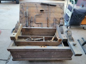 Antique Wood Workers Tool Chest