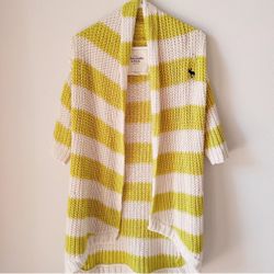 Abercrombie & Fitch Lime Green Knit Sweater Cardigan - Medium