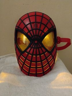 Spiderman Led Light Up Mask With Sound Effects Halloween Mask Costume High Quality