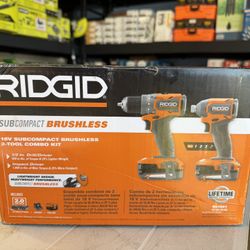 RIDGID 18V SubCompact Brushless 2-Tool Combo Kit with Drill/Driver, Impact Driver