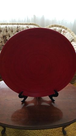 Oriental furniture plate stand and platter