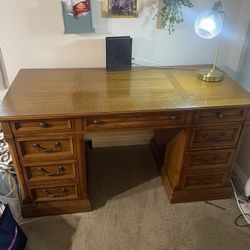 Double Pedestal Wood Desk