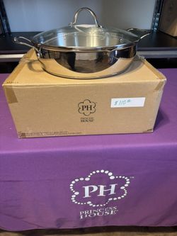 Stainless Steel 12” Straining Skillet With Lid