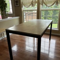 Wooden Nadeau table with Steel Legs & Frame