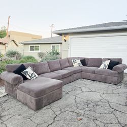 Gray Sectional Couch Sofa Chaise Foot Rest Modular Ashley Furniture 