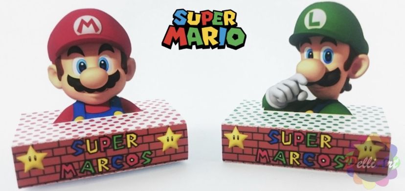 Party Favor Box birthday Gifts Personalized Super Mario