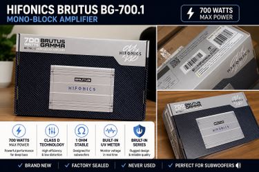 Hifonics Brutus BG-700.1 Mono Block Amplifier - Nuevo • V 700 Watts Max Power • V Clase D V Estable a 1 Ohm • V Ideal para subwoofers • V Nuevo, sella