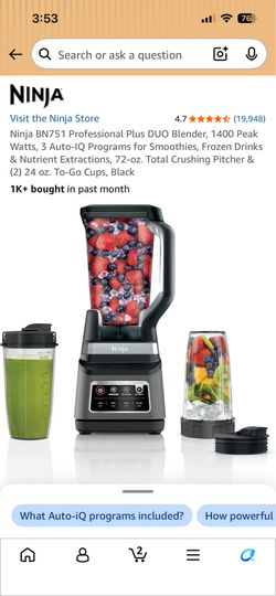 Ninja Professional Plus DUO Blender – 1400W – Excellent Condition