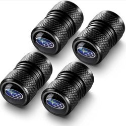 4pcs Black Tire Valve Stem Caps Suitable with Subaru Series Stem Cap Universal.